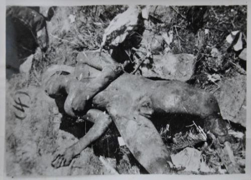 无辜村民遭日军砍头照片 马石山惨案503人被残杀