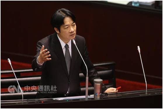 台新任“行政院长”赖清德26日在台立法机构答询时表示，自己是主张“台独”的政治工作者。图片来自台湾“中央社”