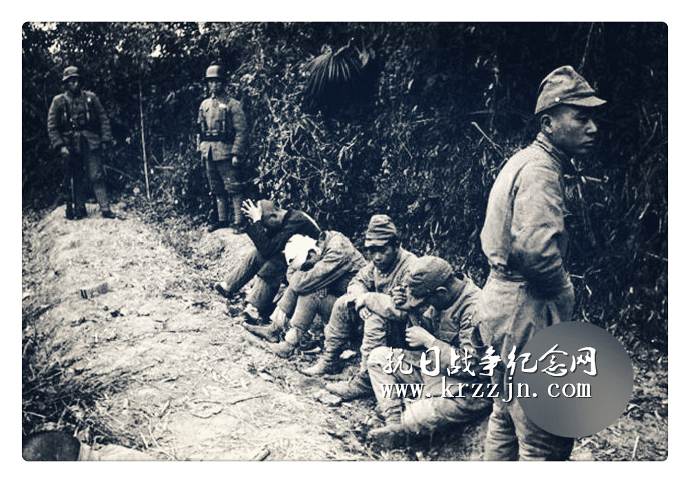 常德会战，图为国军战士看守被抓捕的日军战俘。