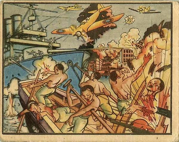 黄浦江，中国战机攻击日本旗舰。