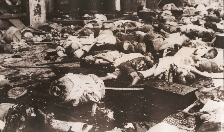 日军占领上海后的屠杀惨状。1937。
