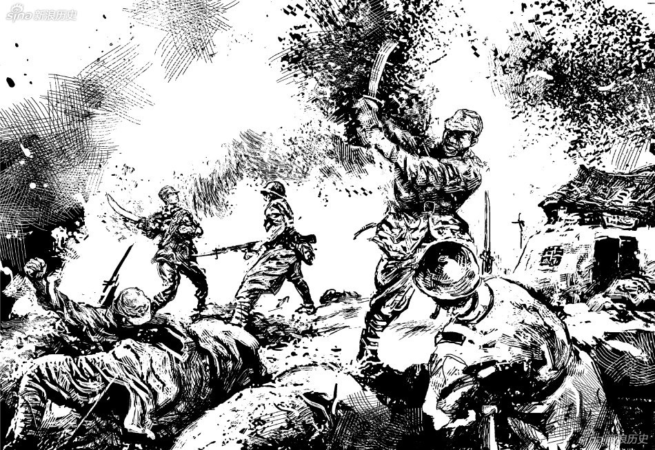 在枪弹掩护下，3营的战士们与敌人短兵相接、刺刀见红，一番搏命拼杀之后，这条谷道的制高点被八路军拿下。