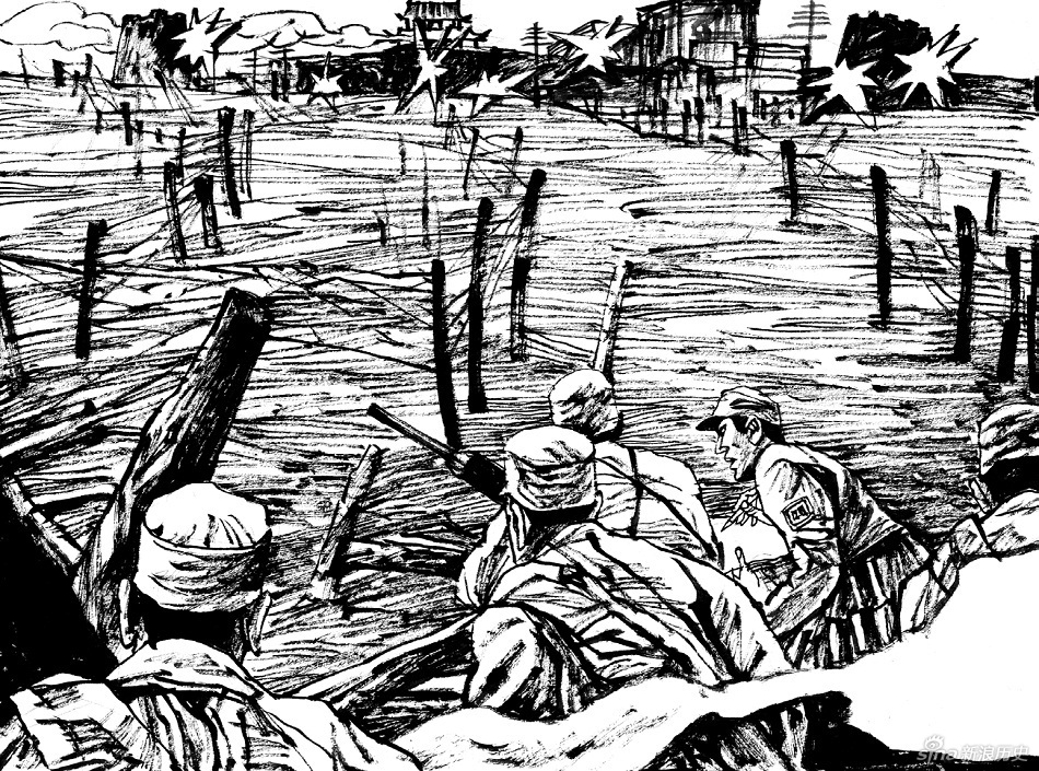 23日夜，周希汉进攻受阻，决定带着几个人，爬行至日军阵地前沿，仔细观察日军火力点。