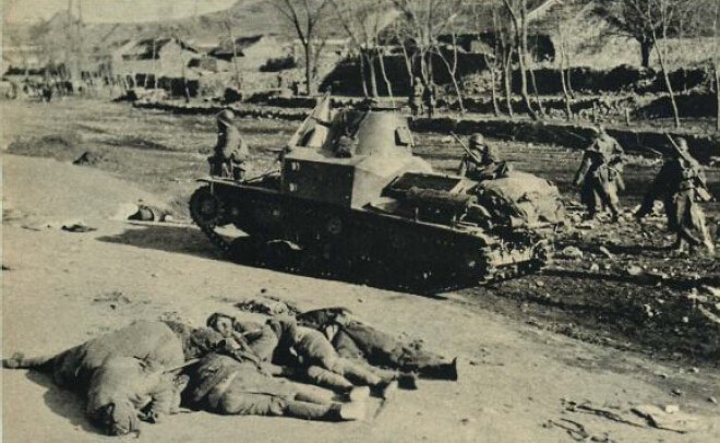热河抗战中，日军的坦克给中国军队造成了很大伤亡。