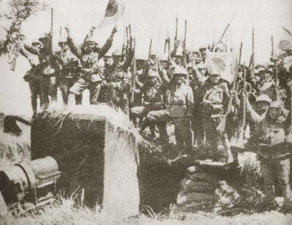 上海吴淞炮台1937日军占领之2。