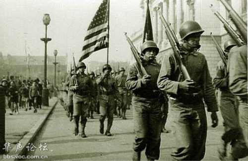 于是1945年9月30日，美国海军陆战队第一师18000人在塘沽登陆 ，继而进入天津、秦皇岛等地。 