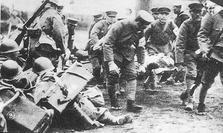 “一·二八”淞沪抗战中2月20日至22日，日军全线进攻江湾，被我击毙212人，打伤611人